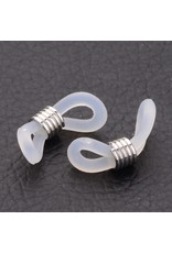 Eyeglass Holders  20x5mm  Platinum/Clear  x10