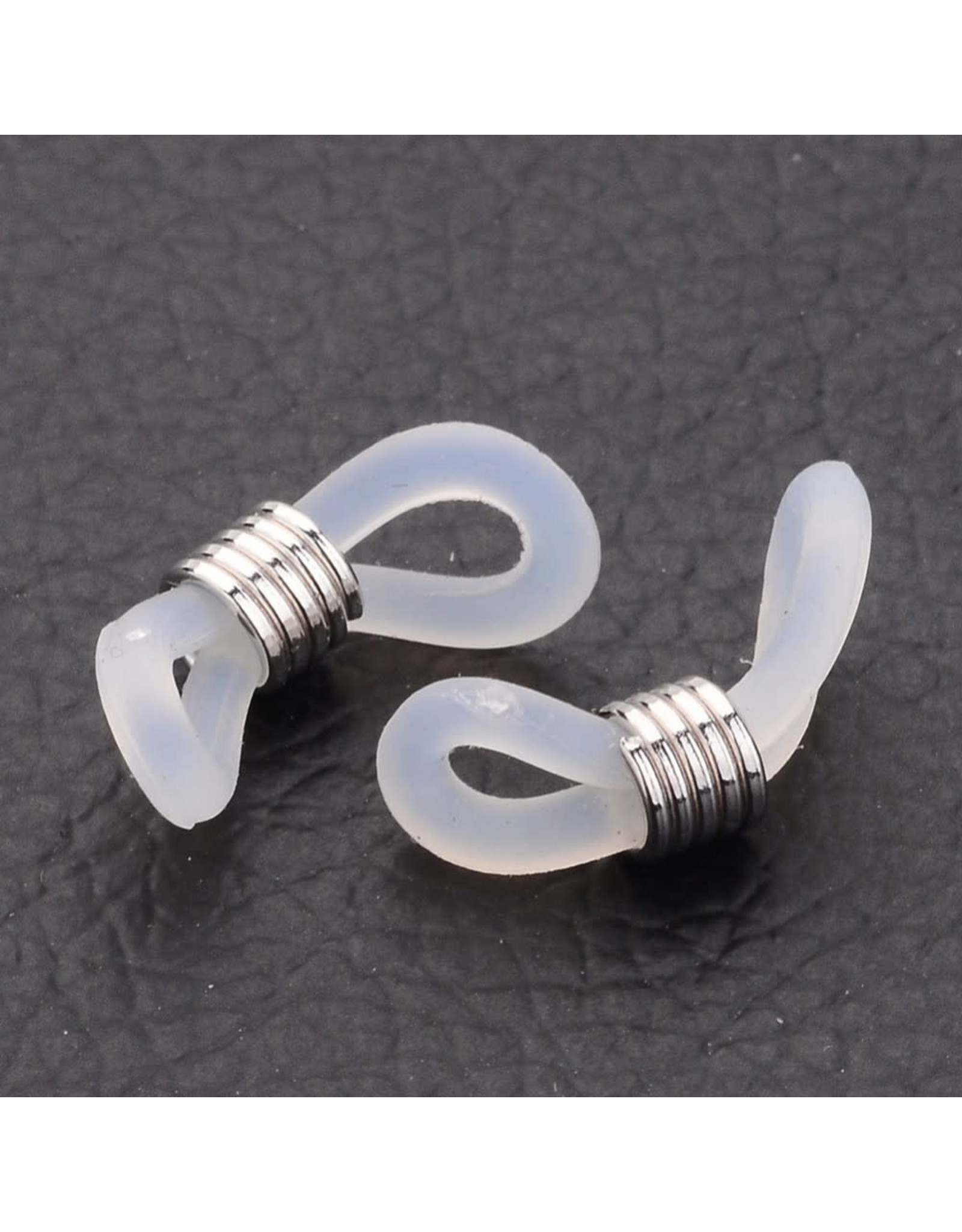 Eyeglass Holders  20x5mm  Platinum/Clear  x10