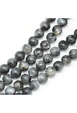 Labradorite 6mm Black/Grey  15" Strand  apprx 60 beads