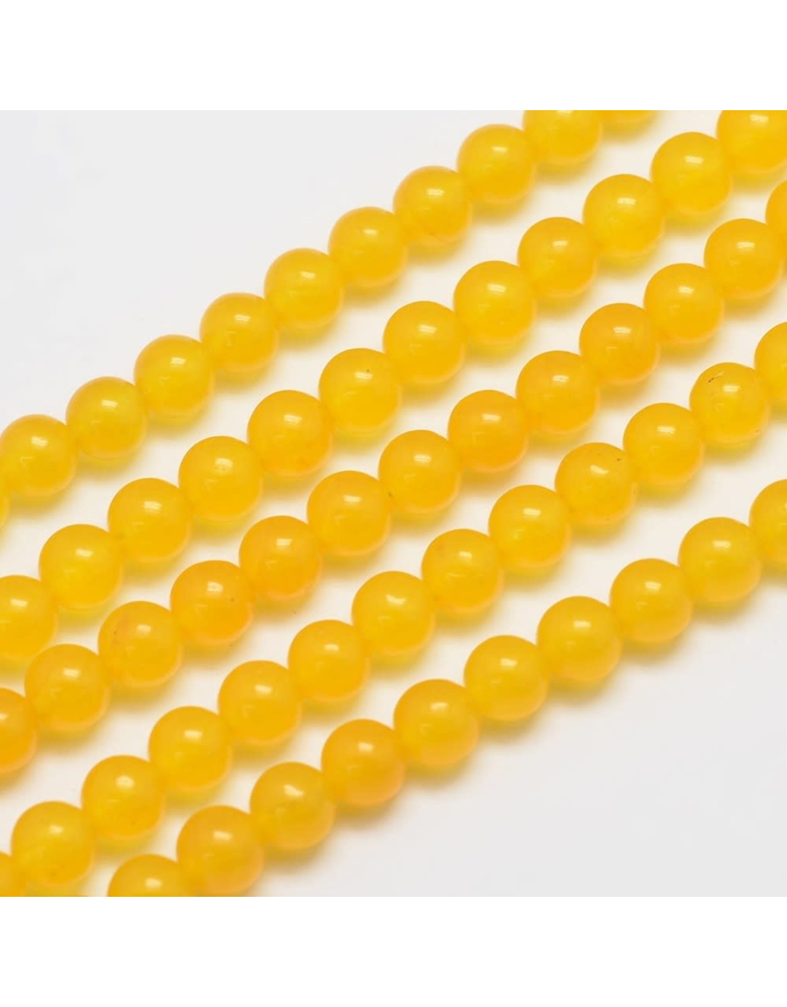 Malaysia  Jade Dyed 6mm Yellow  15" Strand  apprx 60 beads