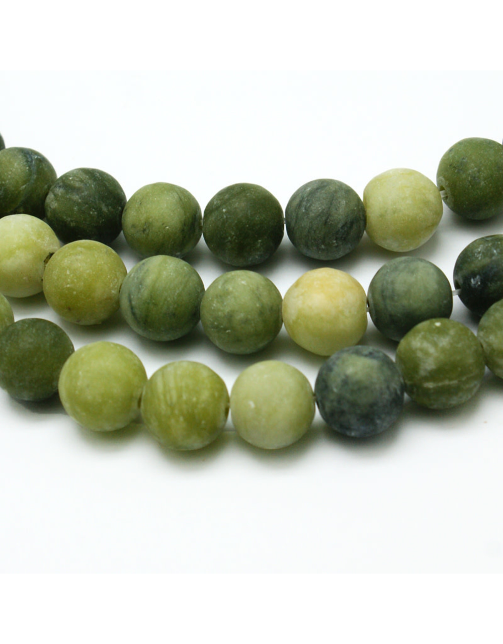 Taiwan  Jade Matte 6mm Green  15” Strand  apprx 60 beads