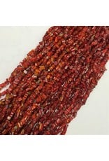 3-7mm Chip Bead Red Millefiori Strand x1