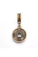 Chinese Coin with Bail 18.5x15x1.5mm Antique Brass NF x5
