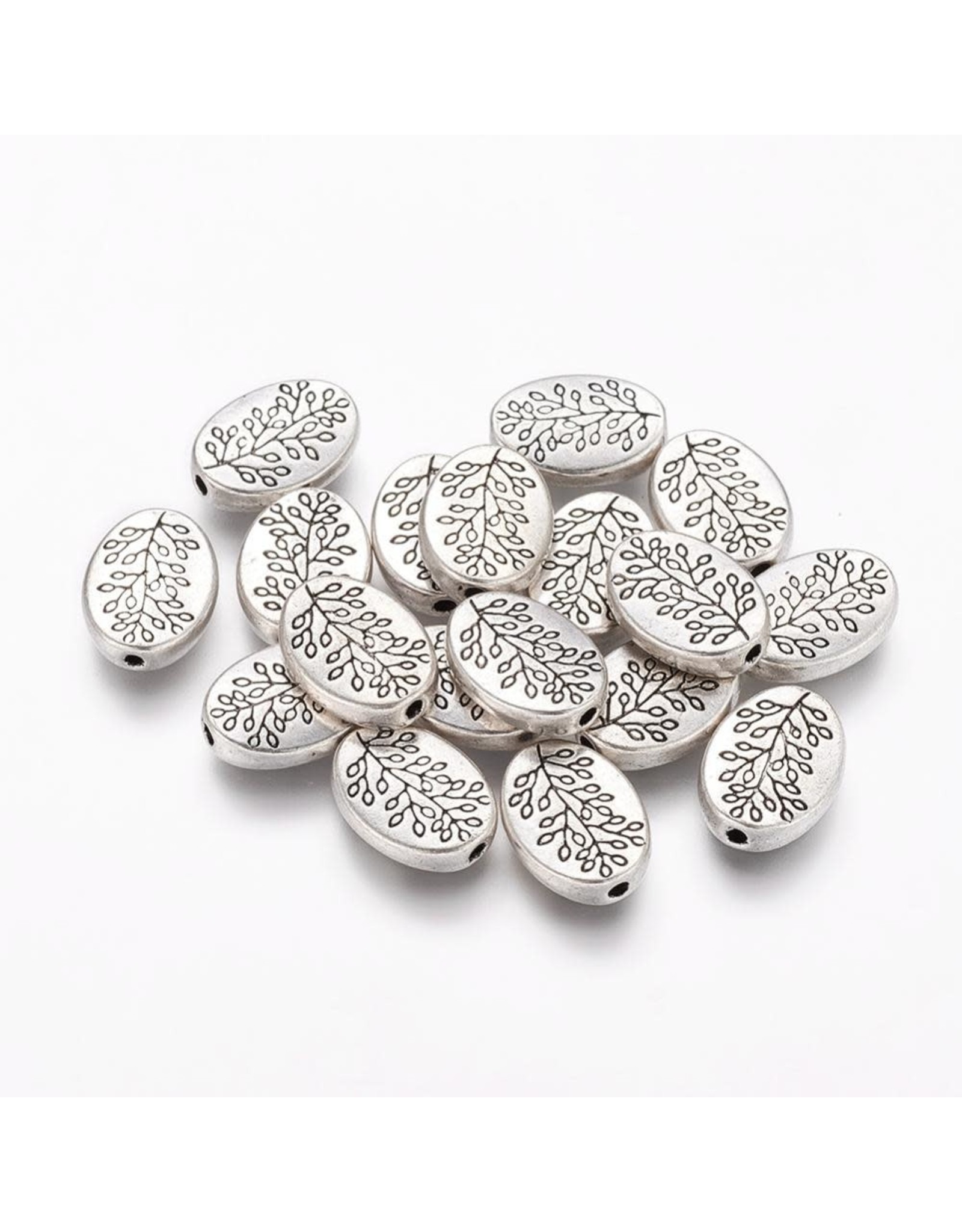 Branch Bead 14x10mm Antique Silver x10 NF