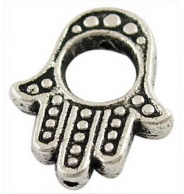 Hamsa Hand Bead 15x13mm Antique Silver x10 NF