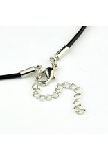 Leather Cord  2mmx18" Black  x5