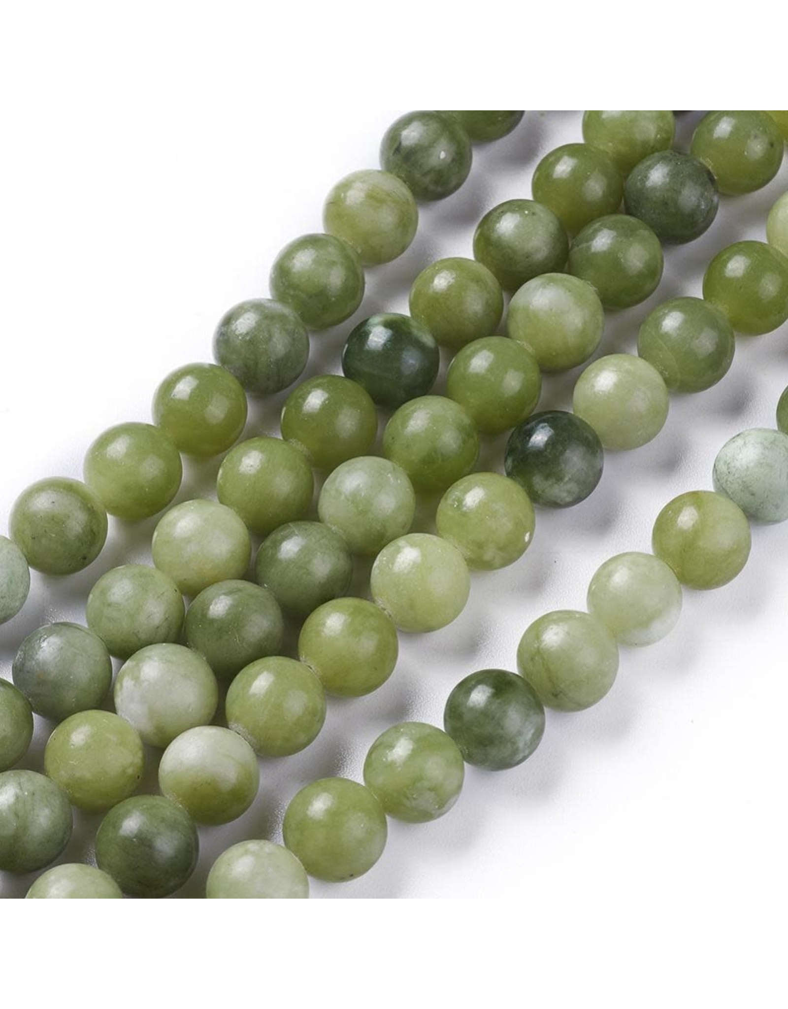 Taiwan Jade  8mm Green  15” Strand  Approx  x46