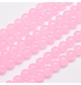 Malaysia Jade Dyed 8mm Pink  15" Strand Approx x46