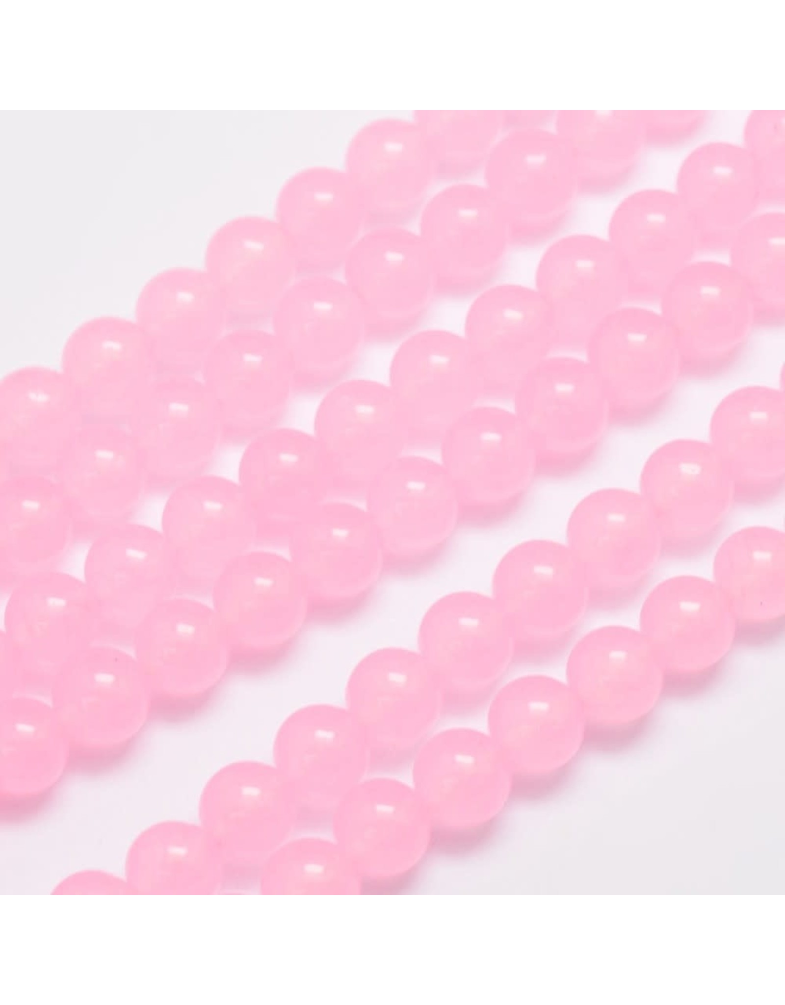 Malaysia Jade Dyed 8mm Pink  15" Strand Approx x46