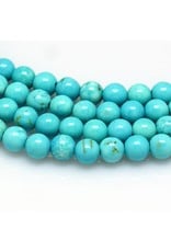 Howlite Dyed 8mm Turquoise Blue 15" Strand Approx x46