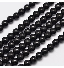 Obsidian 8mm Jet Black 15" Strand Approx x46