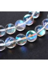 Synthetic Moonstone 8mm Clear AB 15" Strand Approx x46