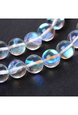 Synthetic Moonstone 6mm Clear AB 15" Strand Approx x62