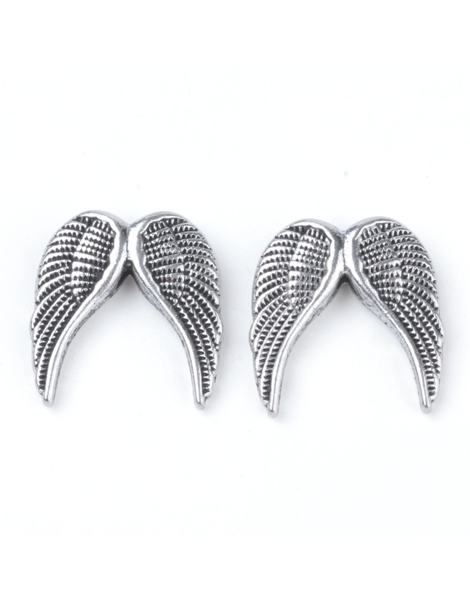Wing Bead Anitque Silver 19x19mm NF  x1