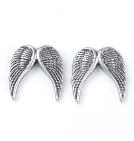 Wing Bead Antique Silver 19x19mm NF  x1