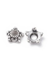 Bead Cap Bali Style 6mm Antique Silver   x100  NF