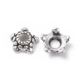 Bead Cap Bali Style 6mm Antique Silver   x100  NF
