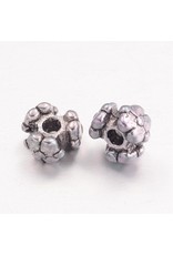 Tri Spacer Bead Antique Silver 6x4mm x100 NF