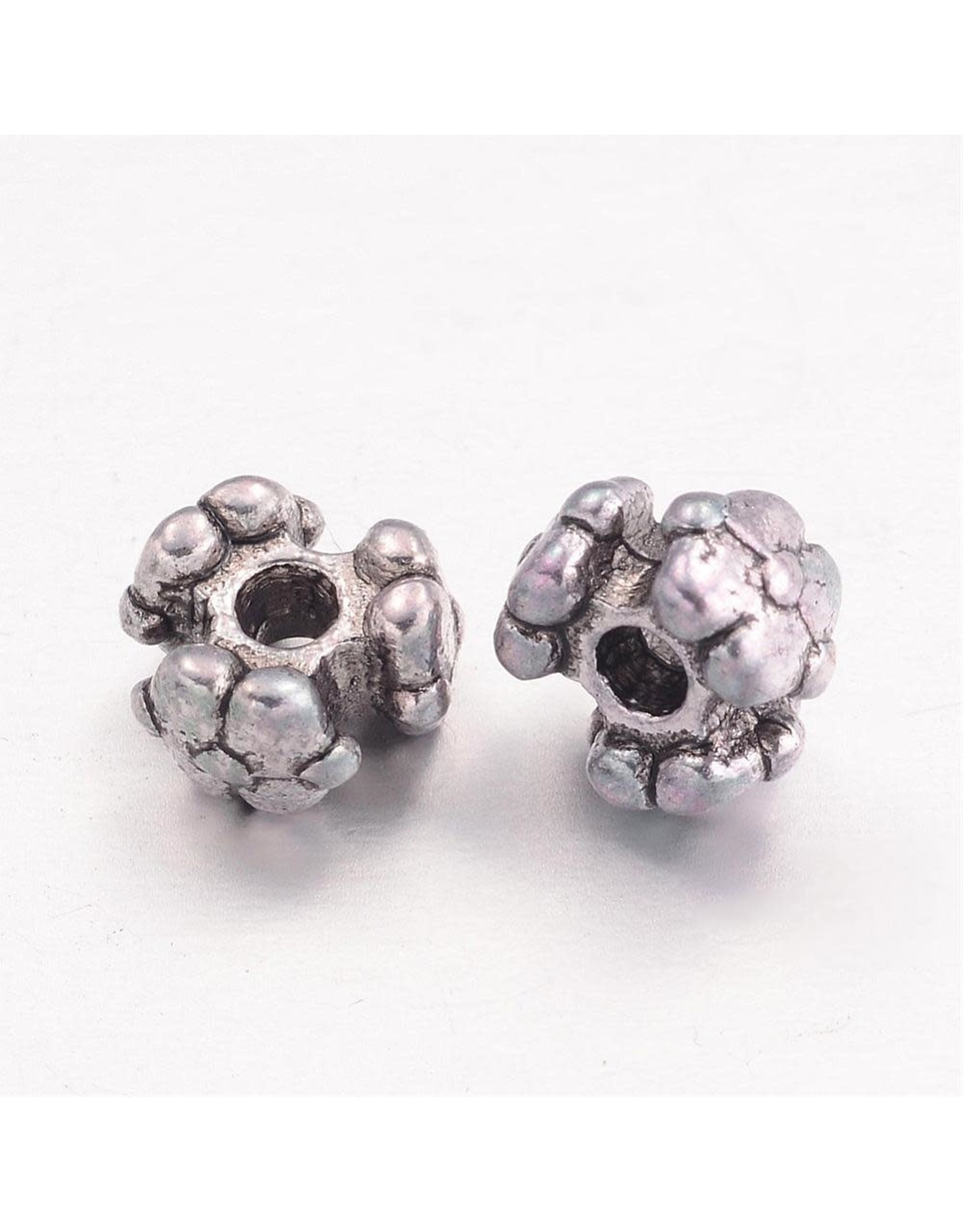 Tri Spacer Bead Antique Silver 6x4mm x100 NF