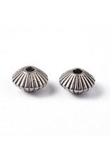 Bicone Spacer Bead Antique Silver 8x5mm x50 NF