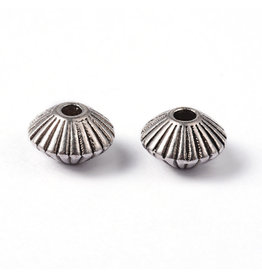 Bicone Spacer Bead Antique Silver 8x5mm x50 NF