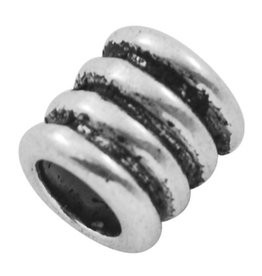 Grooved Tube Bead Antique Silver 9.5x9mm  x10 NF