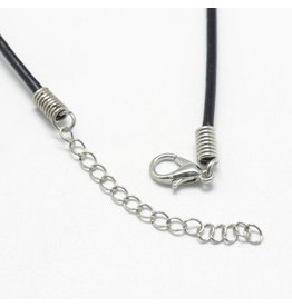 Leather Cord  Necklace 2mm  x18'' Black  x5