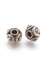 4 Dots Spacer Bead  Antique  Silver 8x5mm  x25  NF