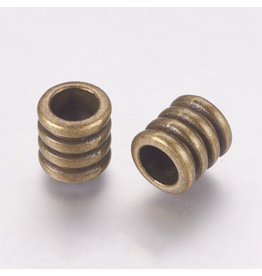 Grooved Tube Bead  Antique  Brass  9.5x9mm  x10  NF