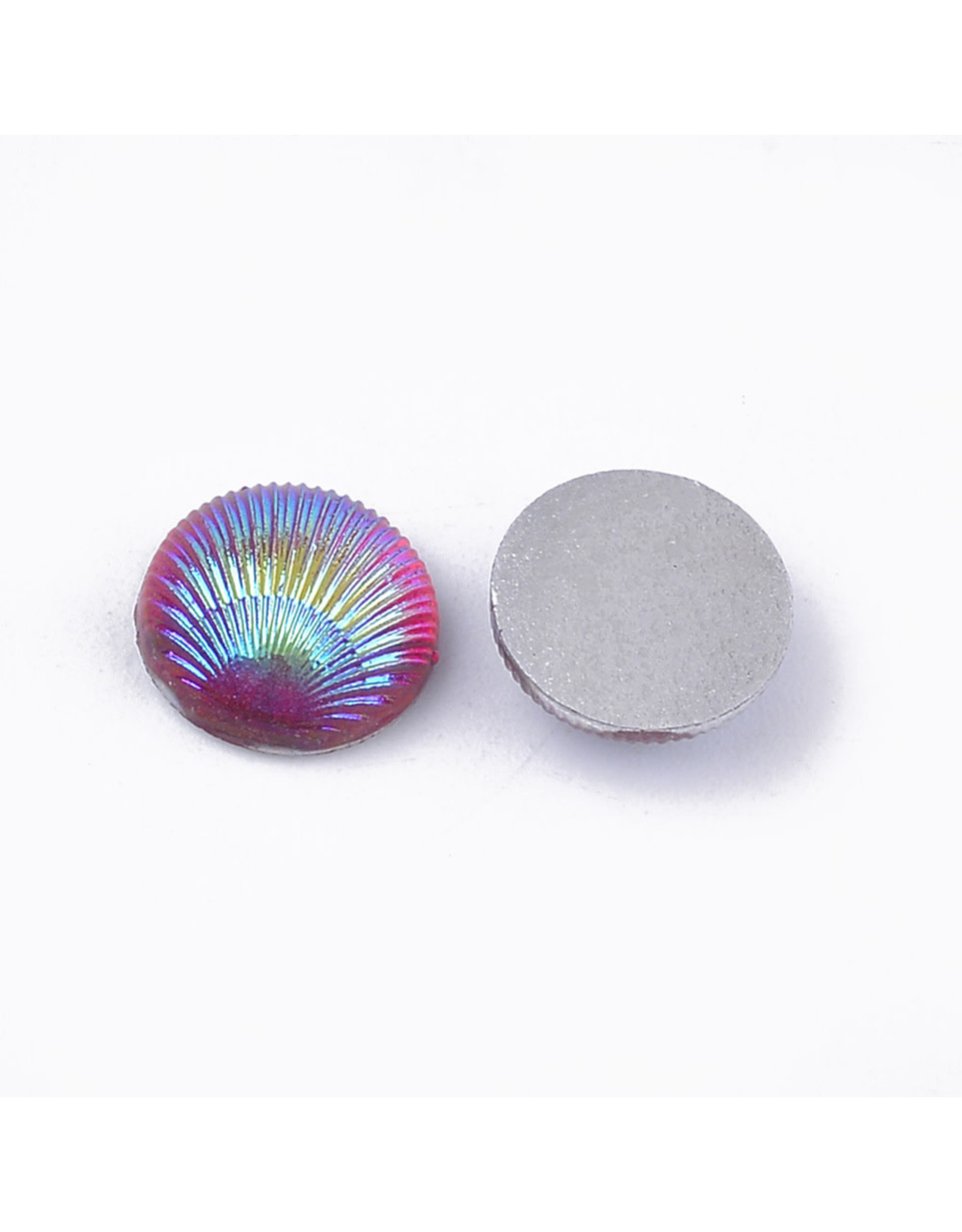 Shell Round  Resin Cabochon 10mm Assorted Pairs  x10pcs