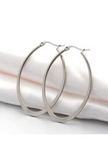 Hoop Earring Oval  58x38mm Stainless Steel  x1 Pair