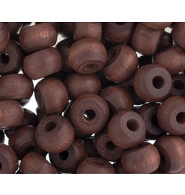 9mm Wood Crow Bead Dark Brown x100