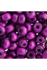 9mm Wood Crow Bead Purple x100