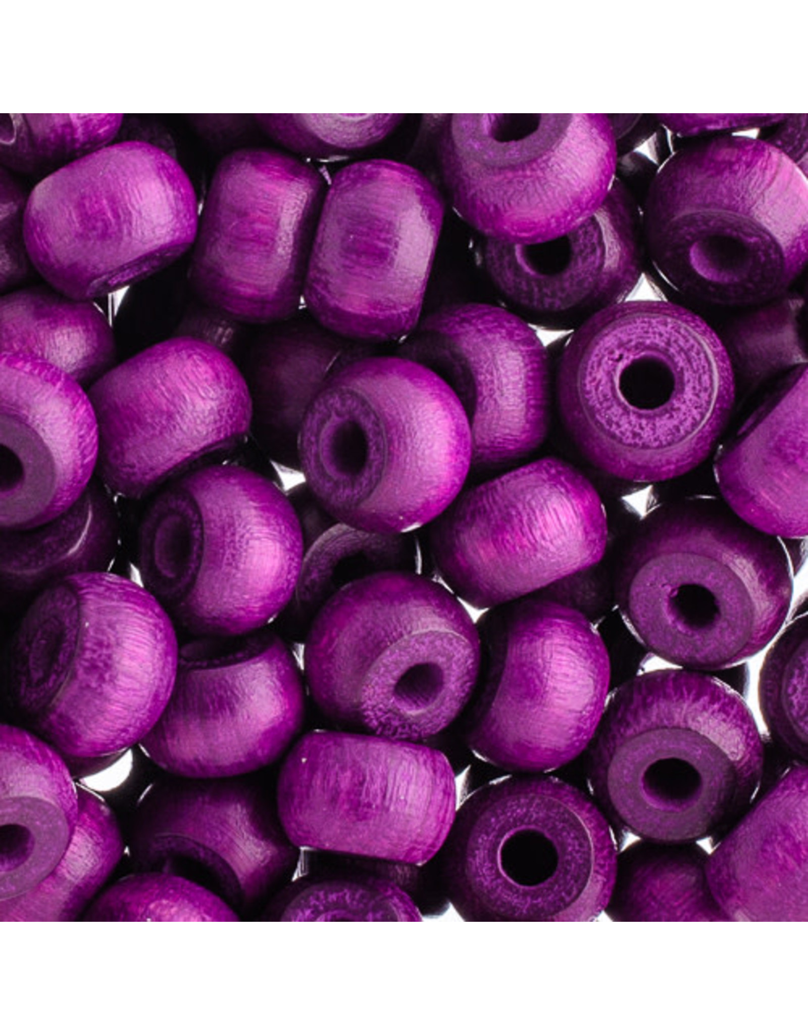 9mm Wood Crow Bead Purple x100