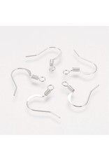 Ear Wire  Spring 15x.7mm  Silver  x50  NF