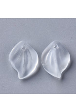 16x11x3mm Glass Leaf  Clear Matte x10