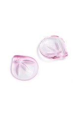 15x13x4mm Glass Leaf  Light Pink  x10