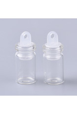 Wishing Bottle Glass  with Plastic Stopper 24x10mm   x5