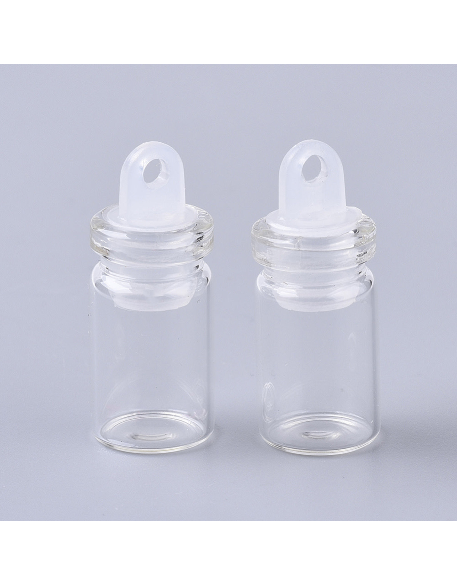 Wishing Bottle Glass  with Plastic Stopper 24x10mm   x5