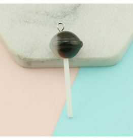 Resin Lollipop   Black 45x16mm