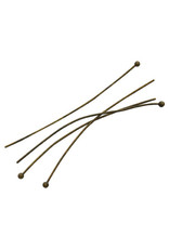 Headpin with 1.5mm Ball  2"  24g  Antique Brass   x100   NF