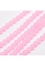 Malaysia  Jade Dyed 6mm Pink  15" Strand  apprx 60 beads