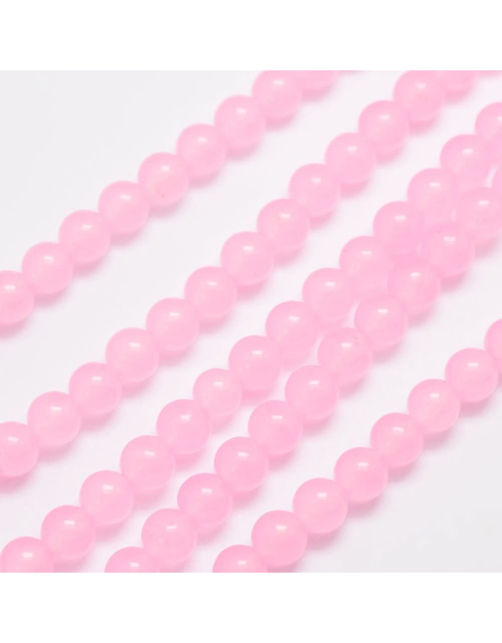 Malaysia  Jade Dyed 6mm Pink  15" Strand  apprx 60 beads