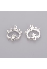 Heart Link (1to5) 19x21mm Silver  x10 NF