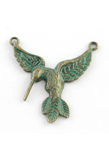 Hummingbird Link (2 loops) 40x38mm Verdigris Green  x1  NF