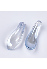 26x9x6mm Glass Curved Petal Steel Blue  x10