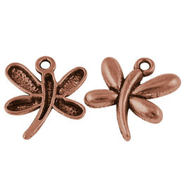 Dragonfly 20x22mm Antique Copper x5 NF
