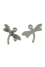 Dragonfly 15x17mm Antique Silver x10  NF