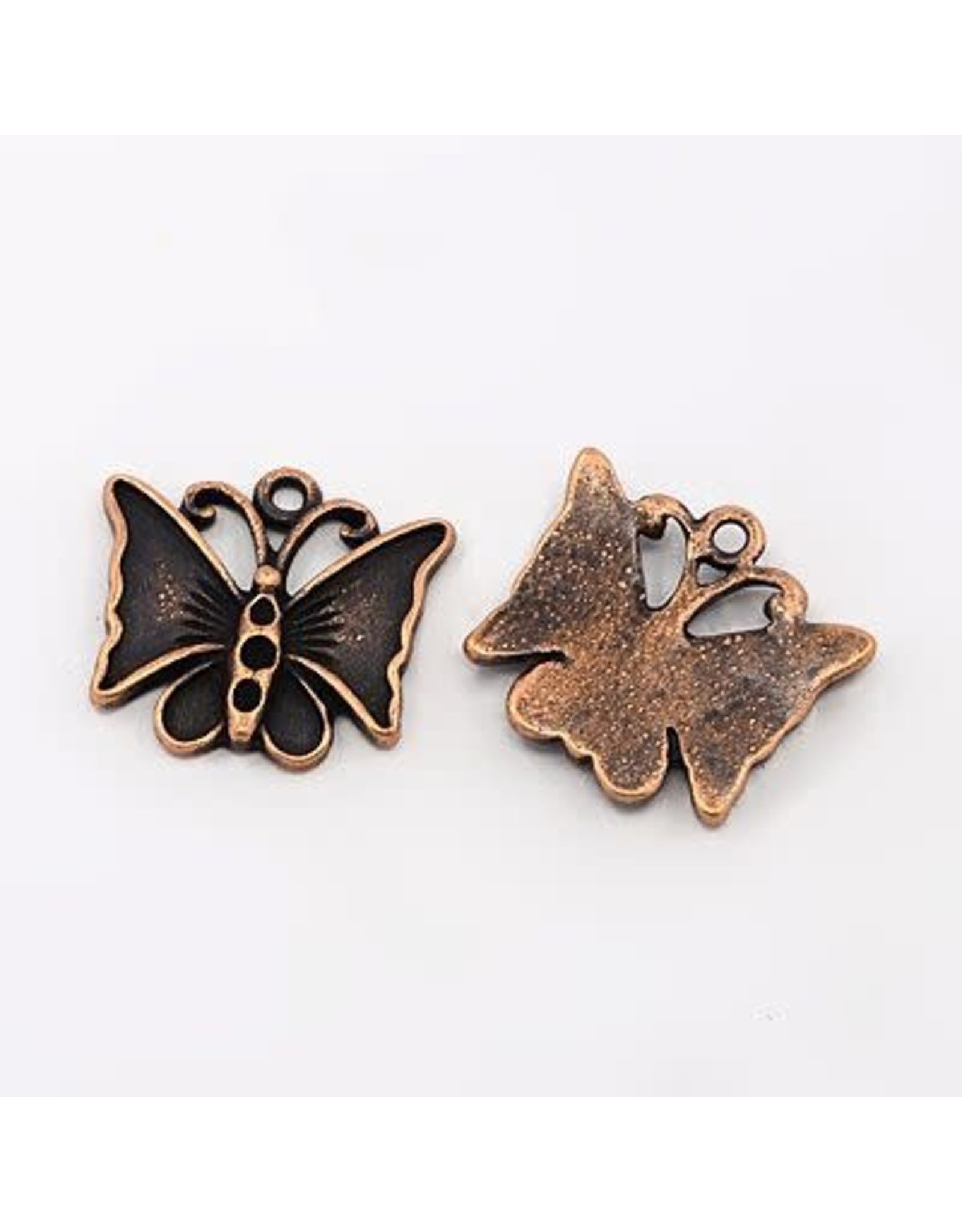 Butterfly 17x18mm Antique Copper x5  NF