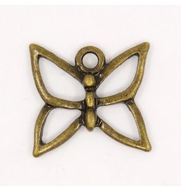 Butterfly 18x18mm Antique Brass x5  NF